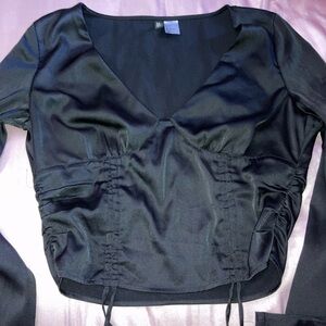 Black Deep Neckline Top | US Small